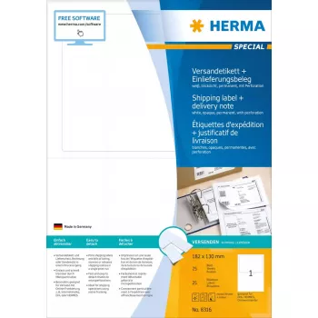 Shipping label + delivery note HERMA 8316