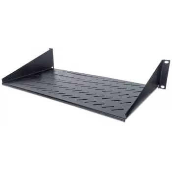 Intellinet 19 inch Cantilever Shelf, 2U, 2-Point Front Mount, 250mm Depth, Max 25kg, Black, Three Year Warranty