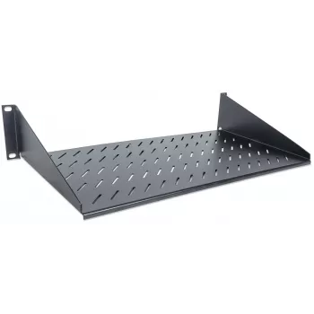 Intellinet 19 inch Cantilever Shelf, 2U, 2-Point Front Mount, 250mm Depth, Max 25kg, Black, Three Year Warranty