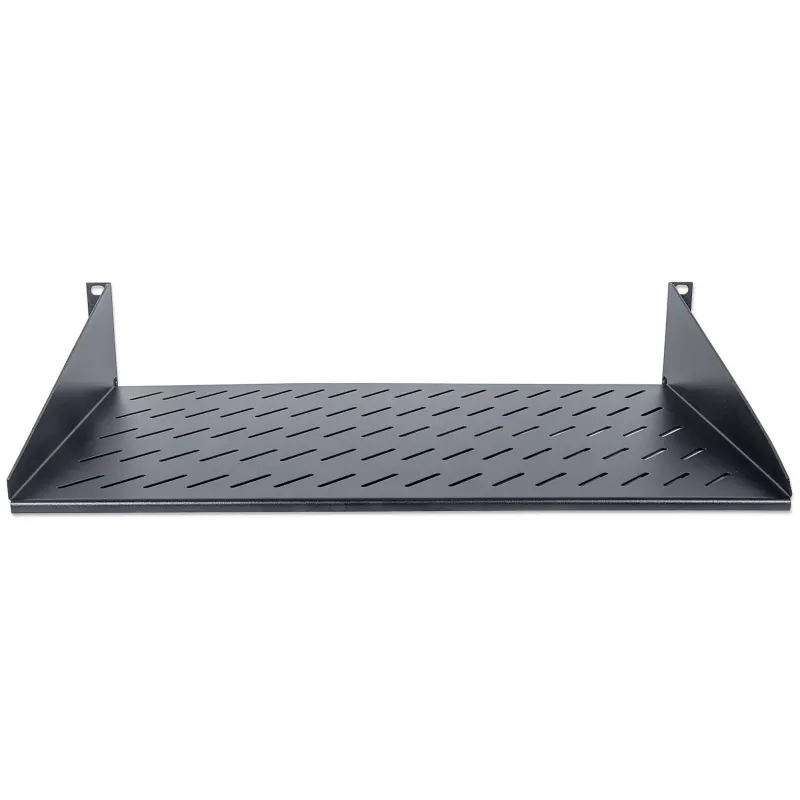 Intellinet 19 inch Cantilever Shelf, 2U, 2-Point Front Mount, 250mm Depth, Max 25kg, Black, Three Year Warranty