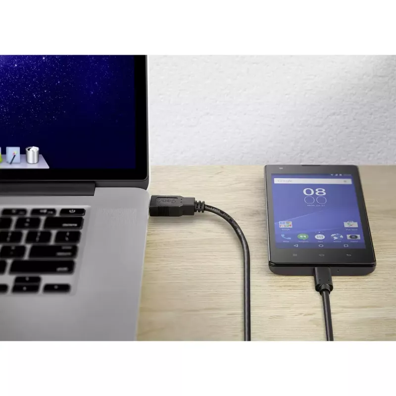 USB Cable Conrad Renkforce 1460360 USB 3.2 Gen 2 1m USB A USB C Black