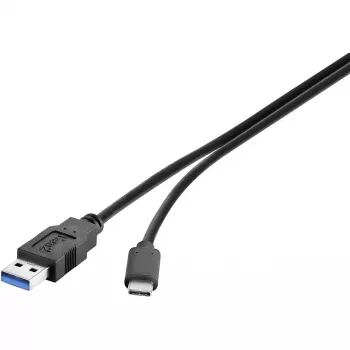 USB Cable Conrad Renkforce 1460360 USB 3.2 Gen 2 1m USB A USB C Black