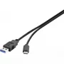 USB Cable Conrad Renkforce 1460360 USB 3.2 Gen 2 1m USB A USB C Black