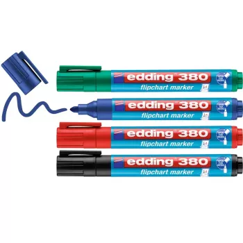 Marker Edding 380 Bullet tip Black Blue Green Red