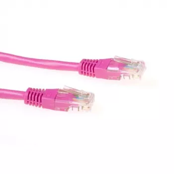 ACT Pink 10 meter U/UTP CAT5E patch cable with RJ45 connectors