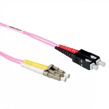 ACT 20 meter LSZH Multimode 50/125 OM4 fiber patch cable duplex with LC and SC connectors