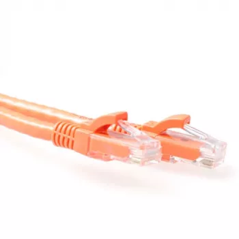 ACT Orange 0.5 meter U/UTP CAT6A patch cable snagless with RJ45 connectors