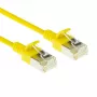 ACT Yellow 2 meter LSZH U/FTP CAT6A datacenter slimline patch cable snagless with RJ45 connectors