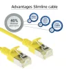 ACT Yellow 5 meter LSZH U/FTP CAT6A datacenter slimline patch cable snagless with RJ45 connectors