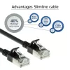 ACT Black 3 meter LSZH U/FTP CAT6A datacenter slimline patch cable snagless with RJ45 connectors