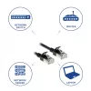 ACT Black 3 meter LSZH U/FTP CAT6A datacenter slimline patch cable snagless with RJ45 connectors