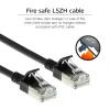 ACT Black 3 meter LSZH U/FTP CAT6A datacenter slimline patch cable snagless with RJ45 connectors