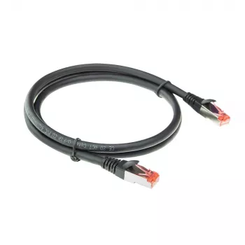 ACT Black 15 meter CAT6A U/FTP PVC high flexibility tangle-free patch cable snagless with RJ45 connectors