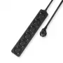 ACT Power strip, 6 sockets, 3 m, black