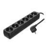 ACT Power strip, 6 sockets, 3 m, black