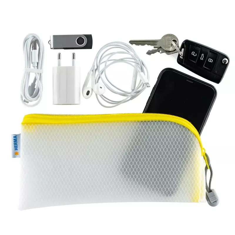 Pencil Case HERMA 20005 Hard EVA Transparent Yellow 110x230mm