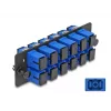 DeLOCK Fiber Optic Adapter Panel SC Simplex UPC 12 Port Blue