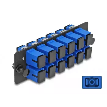 DeLOCK Fiber Optic Adapter Panel SC Simplex UPC 12 Port Blue