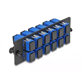 DeLOCK Fiber Optic Adapter Panel SC Simplex UPC 12 Port Blue