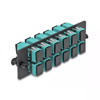 DeLOCK Fiber Optic Adapter Panel SC Simplex OM4 12 Port Aqua