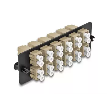 DeLOCK Fiber Optic Adapter Panel LC Duplex OM1 OM2 12 Port Beige