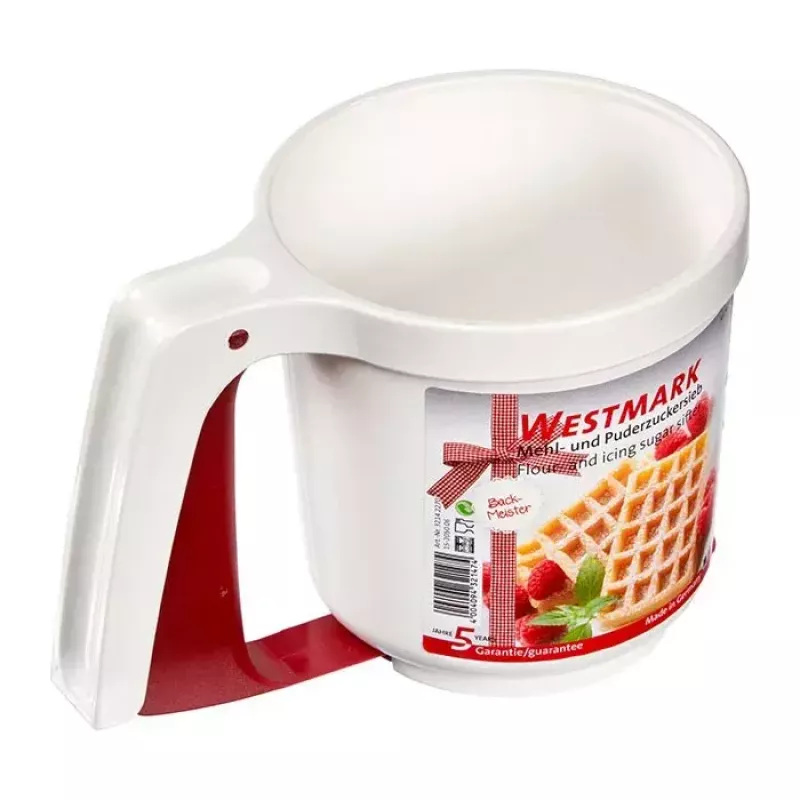 Flour sifter Westmark 32142270, plastic, white, Ø 10.8 cm, height 110 mm