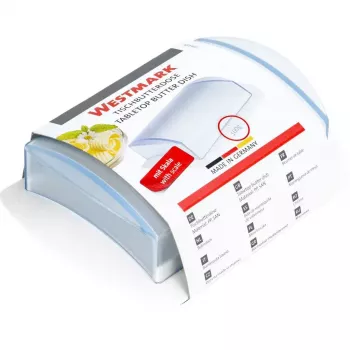 Butter dish Westmark 21162270, polypropylene (PP), rectangular, 157×110×55 mm, blue/white