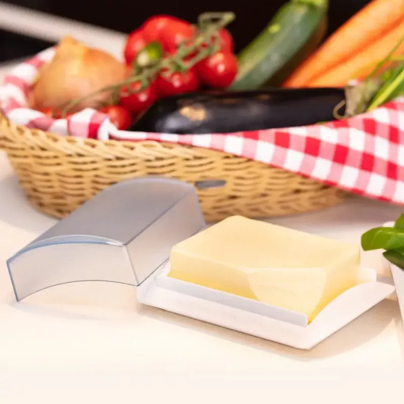Butter dish Westmark 21162270, polypropylene (PP), rectangular, 157×110×55 mm, blue/white
