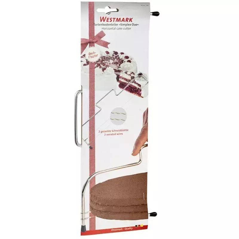 Wire cake slicer Westmark Simplex‑Duo, stainless steel housing, black, width 320 mm