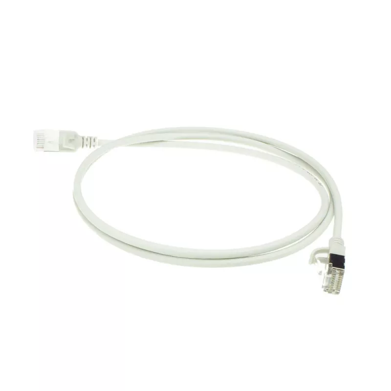 ACT Grey 7 meter LSZH U/FTP CAT6A datacenter slimline patch cable snagless with RJ45 connectors
