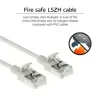 ACT Grey 10 meter LSZH U/FTP CAT6A datacenter slimline patch cable snagless with RJ45 connectors
