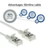 ACT Grey 10 meter LSZH U/FTP CAT6A datacenter slimline patch cable snagless with RJ45 connectors
