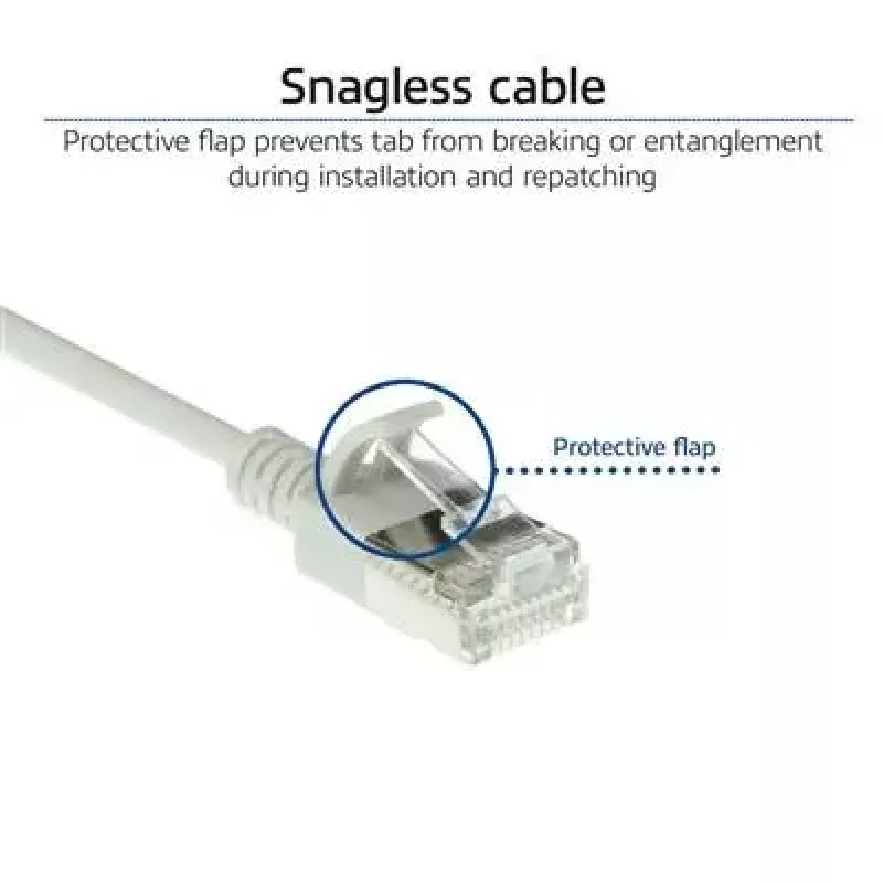ACT Grey 10 meter LSZH U/FTP CAT6A datacenter slimline patch cable snagless with RJ45 connectors