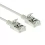 ACT Grey 10 meter LSZH U/FTP CAT6A datacenter slimline patch cable snagless with RJ45 connectors