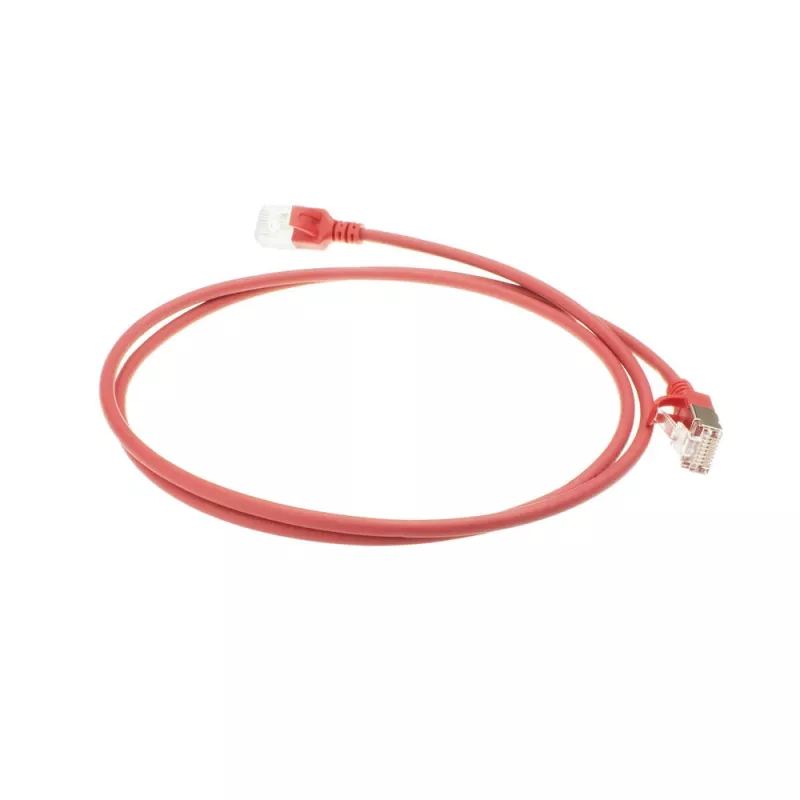 ACT Red 7 meter LSZH U/FTP CAT6A datacenter slimline patch cable snagless with RJ45 connectors