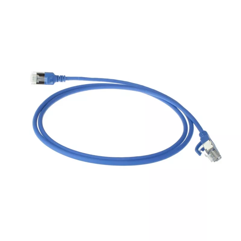 ACT Blue 7 meter LSZH U/FTP CAT6A datacenter slimline patch cable snagless with RJ45 connectors