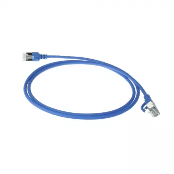 ACT Blue 10 meter LSZH U/FTP CAT6A datacenter slimline patch cable snagless with RJ45 connectors