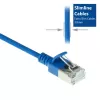 ACT Blue 10 meter LSZH U/FTP CAT6A datacenter slimline patch cable snagless with RJ45 connectors