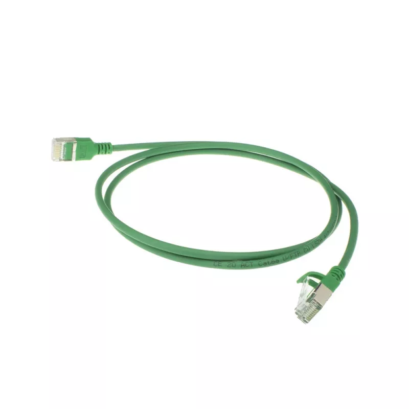 ACT Green 10 meter LSZH U/FTP CAT6A datacenter slimline patch cable snagless with RJ45 connectors