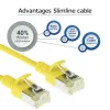 ACT Yellow 7 meter LSZH U/FTP CAT6A datacenter slimline patch cable snagless with RJ45 connectors