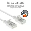 ACT White 0.5 meter LSZH U/FTP CAT6A datacenter slimline patch cable snagless with RJ45 connectors