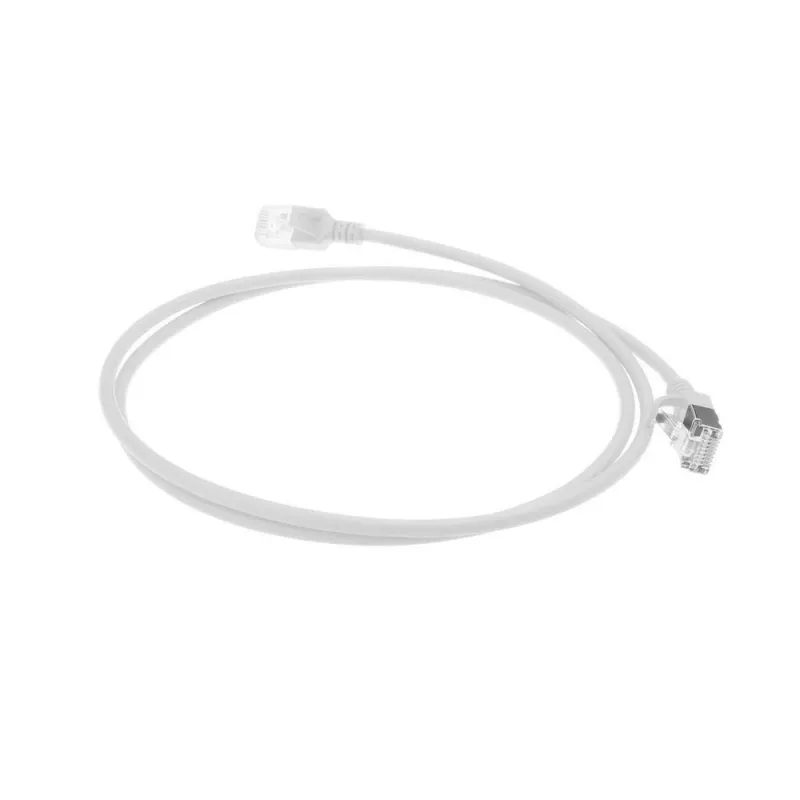 ACT White 5 meter LSZH U/FTP CAT6A datacenter slimline patch cable snagless with RJ45 connectors