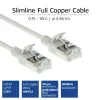 ACT Grey 0.15 meter LSZH U/FTP CAT6A datacenter slimline patch cable snagless with RJ45 connectors