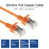 ACT Orange 1 meter LSZH U/FTP CAT6A datacenter slimline patch cable snagless with RJ45 connectors