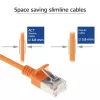ACT Orange 1 meter LSZH U/FTP CAT6A datacenter slimline patch cable snagless with RJ45 connectors