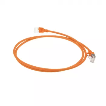 ACT Orange 5 meter LSZH U/FTP CAT6A datacenter slimline patch cable snagless with RJ45 connectors