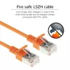 ACT Orange 5 meter LSZH U/FTP CAT6A datacenter slimline patch cable snagless with RJ45 connectors