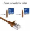 ACT Brown 0.5 meter LSZH U/FTP CAT6A datacenter slimline patch cable snagless with RJ45 connectors