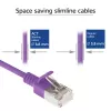 ACT Purple 1 meter LSZH U/FTP CAT6A datacenter slimline patch cable snagless with RJ45 connectors