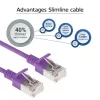ACT Purple 7 meter LSZH U/FTP CAT6A datacenter slimline patch cable snagless with RJ45 connectors